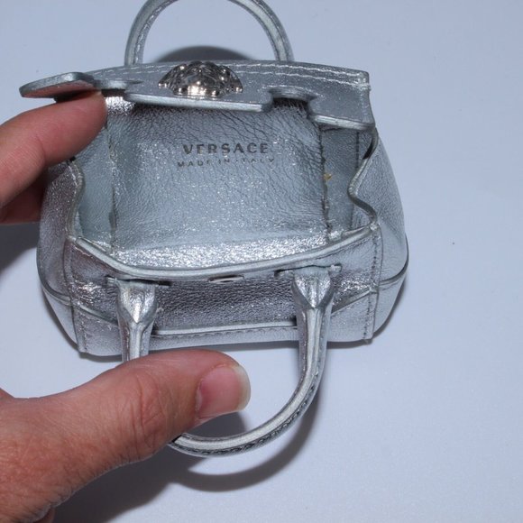 Versace Bag Charm Keychain Coin Purse Small Shoulder Bag $380 New W/Minor Defect - Picture 2 of 6